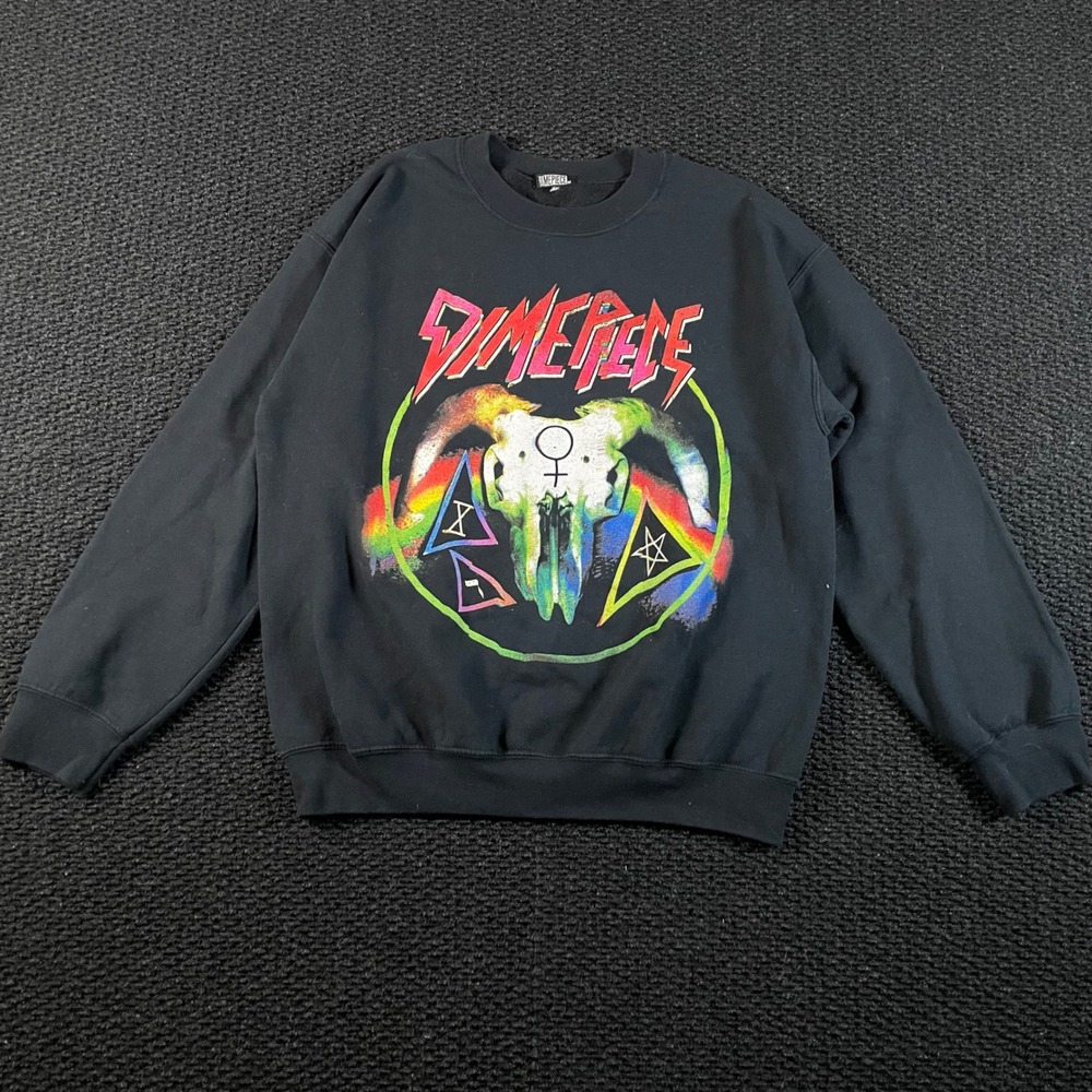 Dimepiece Skull Graphic Sweatshirt‎ Black Size Medium Streetwear
